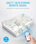 Diagram showing the Wireless Remote Outlet Kit For Home Electronics And Lamps Expandable Light Switch System with remote control.