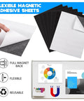 Adhesive Magnetic Sheets 8.5x11 Letter Size Pack Of 8 Self Stick Magnet Sheets For Home Classroom Office Easy Cut DIY