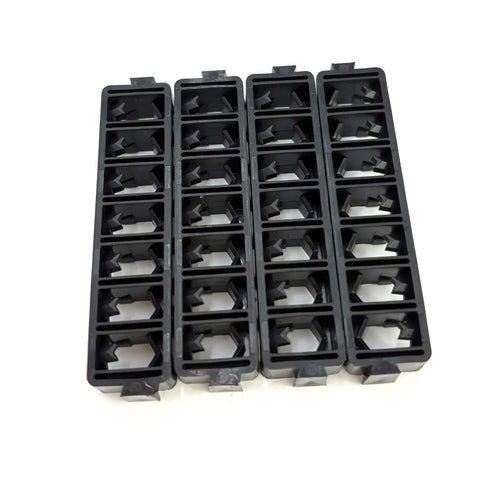 Pro Grade 7-Slot Bit Holder Set 4 Pack Black Plastic Storage Organizers for Drill Bits and Fasteners Heavy Duty Replacement Part