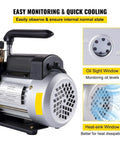 Pro Favorite 5 Cfm Dual Stage Vacuum Pump Hvac Refrigerant Auto Ac Diagnostic Tool Half Hp with oil sight and heat-sink window.