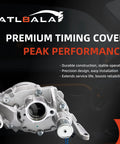 Premium timing cover with durable construction and stable operation promoting peak performance.