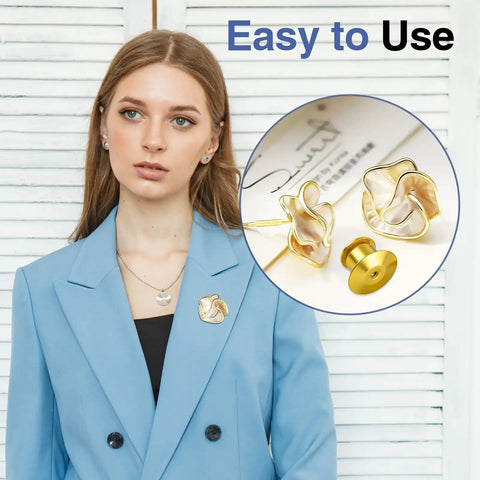 Lock Tight Gold Pin Backs 100 Pack Secure Clasps For Enamel Pins Brooches And Lapels Nickel Plated Copper No Hassle Spring Design Hang Firm Zero Slip Grip For Real World DIY Projects