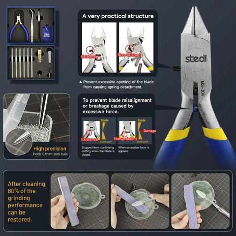 Starter To Pro Model Tools Kit 14 Piece Set For Gundam And Miniature Builds Pro Basic Tools Craft Kit with pliers and sanding sticks