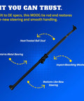 Steering Tie Rod End For Jeep Wrangler 2007 2017 And 2018 JK, black metal outer tie rod with heat-treated ball stud