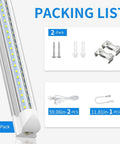 LED Shop Light Two Foot Energy Saving 20W 3000LM 6500K Daylight T8 Tube With Clear Cover Linkable Fixture Packing List