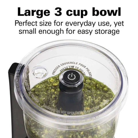 No Hassle Immersion Cooking Bundle With Heavy Duty Stainless Blades And Snappy Two Speed Settings for 3 cup chopping bowl with lid.
