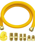 Heavy Duty 48 Inch Flexible Gas Line With Connectors For Stoves Dryers And Water Heaters Fits Most LG GE And Samsung Ranges