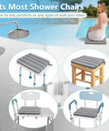 Shower Seat Cushion For Inside Shower And Bath Chair Pad Padded Transfer Bench Pillow For Seniors and Elderly with 4D Mesh Pad