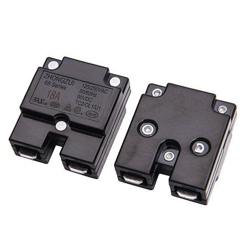 Two Pack Auto Reset 18A Kid Friendly Ride On Toy Circuit Breaker For Kids Electric Cars 125 To 250Vac 50Vdc Thermal Switch