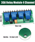 30A 4 Channel Relay Module 12V Expansion Board With High Low Level Trigger Optocoupler Isolation For PLC Automation Equipment Control Industrial Applications