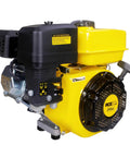 Rugged 7HP 212cc Gas Engine Horizontal Shaft 4-Stroke OHV With Recoil Start, yellow casing, side view