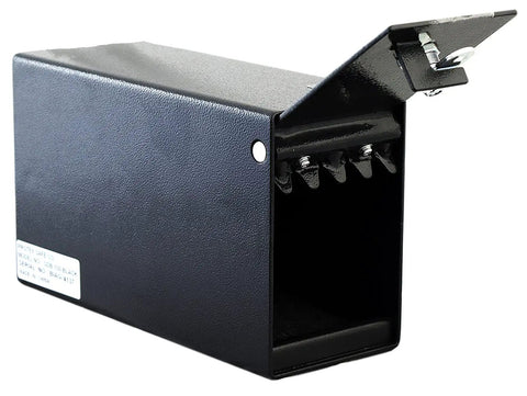 Black Drop Box Safe For Cash Checks And Envelopes With Sawtooth Baffle To Protect Slot Powder Coat Open View