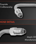 Close-up of Power Steering Pressure Hose Line Assembly For Chevrolet Silverado 2500 HD 3500 HD And GMC Sierra 2500 HD with metal fittings