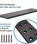 Heavy Duty Knee Wall Counter Bracket Set 3 Pack, 16 Inch Length By 2.5 Inch Width, 3/8 Inch Thick Floating Support for countertops