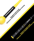 Golf Swing Trainer 48 Inch Warm Up Stick For Strength Tempo Balance And Flexibility, weighted yellow head, black grip