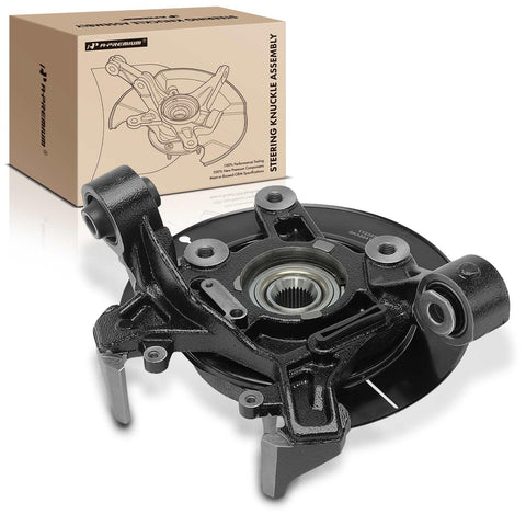 Rear Right Steering Knuckle And Wheel Bearing Hub Assembly For Ford Explorer 2006-2010, Explorer Sport Trac 2007-2010, Mercury Mountaineer 2006-2010, Passenger Side, Direct Bolt On Replacement, Premium Quality, V6 And V8 Compatible