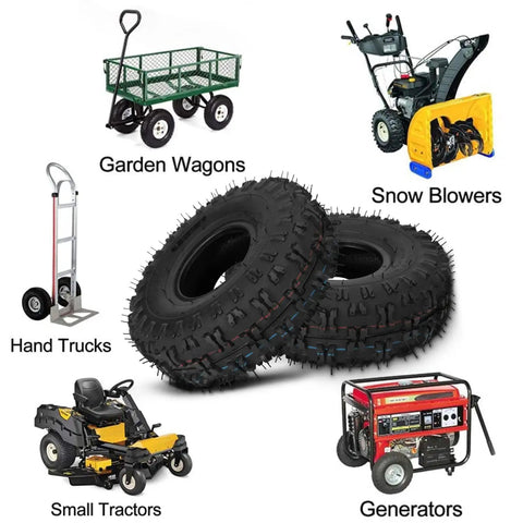 4.10-4 Tire And Inner Tube Replacement Set Two Pack with garden wagons, snow blowers, hand trucks, small tractors, generators