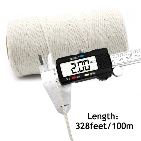 Cotton Twine Pack Of 3 Natural Jute Packing And Wrapping Twines In Black And White 984 Feet Total 2mm Thick 10 Ply with caliper