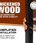 360 Degree Rotating Fishing Rod Rack For Garage Floor Stand being assembled with allen key, close-up on thickened wood post.