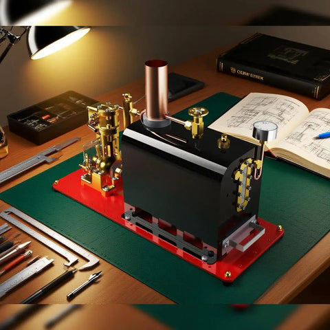Mini Live Steam Engine Kit With Copper Boiler Reversible Reciprocating Single Cylinder CNC Machined Parts for steam enthusiasts