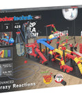Crazy Reactions Building Kit 428 Components To Build Any Of Three Models, Hook It Up With Chain Reactions And Funny Machines, Expandable With Everyday Objects For Wild Creative Experiments, 428-piece plastic set, box front