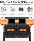 Dual Chamber 45 Gallon Compost Tumbler For Outdoor Use, No-Fuss Batch System, easy assembly, UV resistant, BPA free, front view