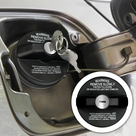 Locking Gas Cap With Key For Your Fuel Tank installed in vehicle, tough sealed gas cap lock to stop gas theft, includes keys, fits Toyota 4Runner