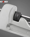 Close-up of 36 Inch Aluminum Pipe Wrench Heavy Duty Straight Pipe Wrench for Plumbing Pros, showing adjustment nut and jaw.