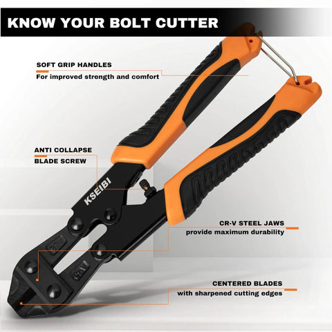 Beefy 36 Inch Bolt Cutter With Non Slip PVC Grips Long Handle For Cutting Bolts Chains Locks Wire Mesh Rebar Fence Cable