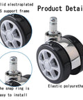 Upgrade Your Daily Grind With This Heavy Duty Office Chair Caster Set That Rolls Smooth As Butter On Hardwood Or Carpet While Quietly Handling Heavy Loads And Instantly Replacing Those Worn Out Originals - close-up of polyurethane caster with steel frame