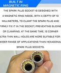 14mm And 16mm Thin Wall Magnetic Swivel Spark Plug Socket Set, Three Eighths Drive, 12 Point, Universal Joint, 360 Degree Rotating, Hella Easy In Tight Engine Bays, Works With BMW Nissan And More. 14mm 16mm sockets with built-in magnetic ring