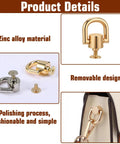 8 Pack D Rings For Purses With Punch Kit 360 Degree Rotatable Bag Hardware showcasing zinc alloy material and design