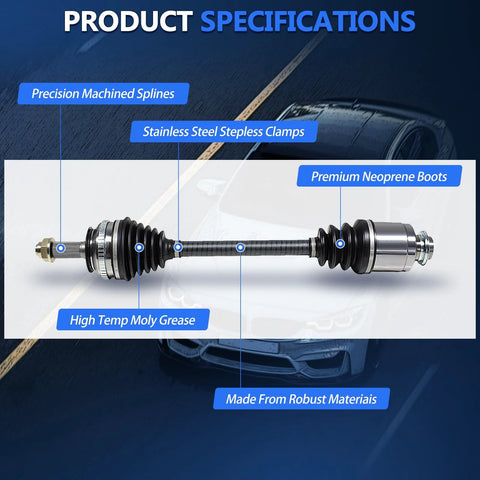 Product specifications for Front CV Axle Pair For Honda CR V 1997 2002 LX EX SE 2.0L L4 Automatic Transmission