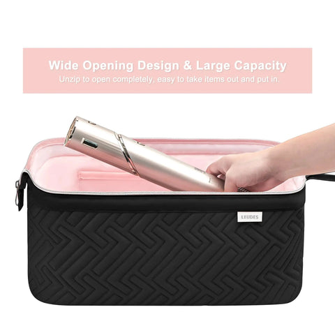 On The Go Travel Case For Shark Flexstyle And Dyson Airwrap Gear Waterproof Dustproof Hair Tools Organizer Bag opened