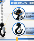 Chrome Plated Mini Chain Hoist, 550 Lbs Capacity, One Quarter Ton, 5 Ft Lift, Manual Lever Chain Hoist hook design
