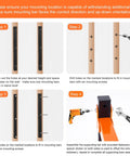 Installation guide for Wall Mount Lumber And Wood Organizer Rack With 3 Level Shelves Heavy Duty Metal Storage For Long Objects