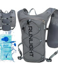 Ultra Lightweight Hydration Vest Backpack With 1.5L Insulated Water Bladder, Daypack For Running Hiking Cycling, Gray