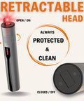 Sysotek visual fault locator fiber optic pen with retractable head, silver body, red laser, case and LC adapter