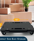Rock Solid Heavy Duty Furniture Dollies With Wheels For Moving And Interlocking Rolling Movers That Transform Into A Stackable Creeper With 450 Pound Capacity For No Sweat Relocation, 16x17 inch black dolly.