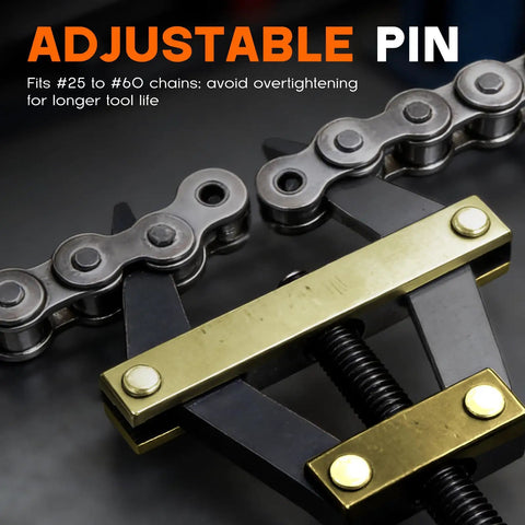 All In One Roller Chain Tool Kit With Puller, Holder And Breaker Cutter For Bikes And Motorcycles, adjustable pin close-up