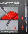 All-Purpose 42-In-1 Magnetic Ratchet Screwdriver Set With S2 Steel Bits illustrating magnetized slot and grip functionality.