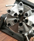 Precision Tilting Rotary Table With Six Jaw Self Centering Chuck for Dead Nuts Angular Control on CNC mills.