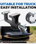 Heavy Duty 6 Inch Hitch Vise for trucks, mounted in receiver, ideal for gripping metal pipes securely.