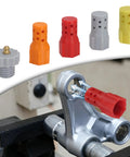 Colorful adapters and grease tool from Dirt Bike Swingarm And Linkage Bearing Grease Tool Kit With 16mm 18mm 20mm 22mm Adapters For 125cc To 500cc Dirt Bikes Pro Grade Bearing Maintenance Kit