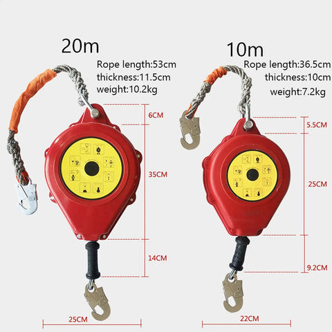 Built Like A Tank Cable Self Retracting Lifeline With Silent Fall Protection Retractable Lanyard Featuring Aviation Steel Wire Rope For Portable Fall Arrest Safety On Tripods And Climbing Sites With Three Hundred Kilogram Load Capacity And Rock Solid