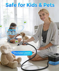 Heavy Duty Handheld Steam Cleaner For Home And Auto in use, cleaning a teddy bear, 1600ml tank, family-friendly design.