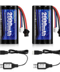 2S 7.4V 2000mAh Li Ion RC Battery With SM 2P Plug High Capacity Rechargeable For WPL MN99 4WD High Speed RC Cars