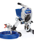 Pro Grade Airless Paint Sprayer With Fully Adjustable Pressure and a durable stainless steel piston pump for direct bucket use.