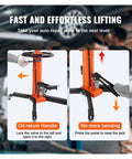 Transmission Jack 1322 Lbs Hydraulic Telescoping 32 To 67 Inch High Lift Floor Stand Hoist demonstration in garage setting