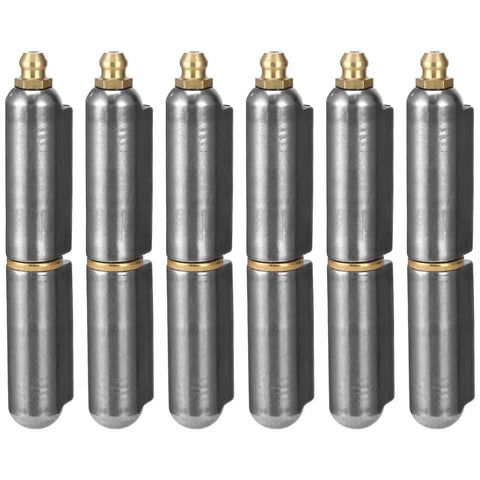 5 Pack Gray Steel Weldable Gate Hinges With Copper Pads, Heavy Duty Water Drop Weld On Hinges For Metal Doors And Gates, Tough As Nails